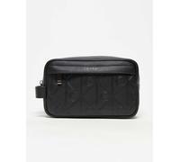 Calvin Klein - Beauty-case nero in vera pelle con stemma One Size