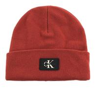 Calvin Klein Berretto CKJ Monologo Rubber Beanie Burnt Clay Rosso