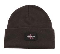 Calvin Klein Berretto CKJ Monologo Rubber Beanie Dark Chestnut Marrone Scuro