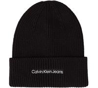 Calvin Klein Jeans Berretto Donna in maglia con risvolto Nero Taglia Unica