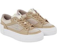 Calvin Klein BOLD VULC FLATF LACEUP LTH MIX YW0YW01174, Donna, Beige (Eggshell/Travertine/Creamy White), 38 EU