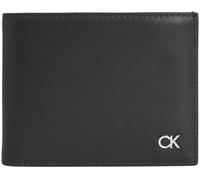 Calvin Klein Borsello Uomo Metal Ck Bifold con RFID, Nero (Ck Black), Taglia Unica