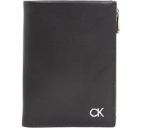 Calvin Klein Borsello Uomo Metal Trifold con Scomparto Monete rimovibile, Nero (Ck Black), Taglia Unica