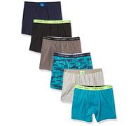 Calvin Klein Boxer da bambino in cotone moderno, confezione da 6, Castlerock Grigio/Blu Luna/Nero Iris/Camo/Grigio melange/Nero, Large