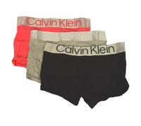 Calvin Klein Boxer Uomo Confezione 3 Capi Elastico a Vista logato Cotone Elasticizzato Articolo NB3130O, JSO Cerise lipstich/Grey Heather/Black, Size M/in 32-34 / cm.81-86
