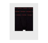Calvin Klein Boxer Uomo Confezione da 3 Cotone Elasticizzato, Nero (Black W/ Pompian Red Logos), S