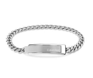 Calvin Klein Braccialetto a Catena da Uomo Collezione ICONIC ID in Acciaio Inossidabile con una Placca Incisa - 35000048