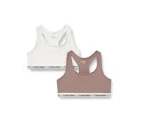 Calvin Klein Bralette da Bambina, 2 Pezzi, G80G800742, Bianco (Brightwhite/Dustedfox), 12-14 Anni
