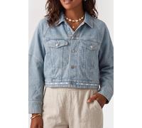 Calvin Klein Branded Boxy Denim Jacket Fresh Water Taglia: M | Giacche di jeans Outlet | Donna | Blu