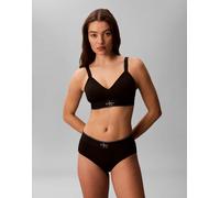 Calvin Klein - Brassière nera leggermente foderata con logo grafico-Nero XS