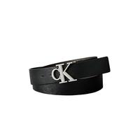 Calvin Klein Buckle Tumbled 35Mm Adj/Rev Lv04D7049G Cinture, Black (Black/CK Dark Brown/Antique Silver), 110 cm Adulto