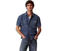 Calvin Klein Camicia a Maniche Corte Blu Beckford LV04RF711G Altre Camicie, Blu, XL