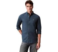 Calvin Klein Camicia Classica da Uomo LS Solid Oxford LV140EM125 Altre Camicie, Blu (Blu Navy Teal), M, Blu (Blu Marino), M