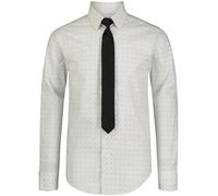 Calvin Klein - Camicia da bambino a maniche lunghe con colletto abbottonato, con cravatta e taschino sul petto, 12