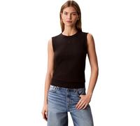 Calvin Klein Canotta da Donna SL 1X1 in Cotone Raffinato a Coste LV047B265G, Nero, XS