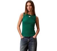 Calvin Klein Canotta da Donna SL Woven Label 2X2 Baby Rib Cuto LV047F246G, Verde, M