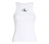 Calvin Klein Canotta Slim A Costine Con Monogramma Bianco Donna XS