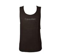 Calvin Klein Canottiera Uomo CK Canotta Cotone e Lino con Stampa Logo Articolo KM0KM01009 Tank, BEH Pvh Black, XL