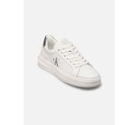 Calvin Klein Donna Sneakers con Suola Preformata Chunky Silver in Pelle, Bianco (Bright White/Silver), 39