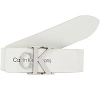 Calvin Klein Cintura Donna Monogram Hardware 3,0 cm Cintura in Pelle, Nera (Black), 75 cm, Beige (Icicle), 85 cm