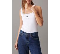 Calvin Klein Donna Canotta CK Rib Tank Top Scollo Rotondo, Bianco (Bright White), XL