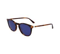 Calvin Klein CK22533S 220 52 Unisex Round Sunglasses - Brown Havana Frame, Blue Lenses