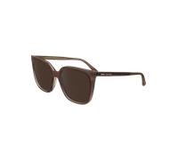 Calvin Klein Women's Sunglasses CK24509S - Striped Brown/Rose with Solid Wine Lens