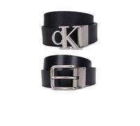 Calvin Klein CKJ Belt Giftpack Classic + Monogram Belt W90 Black - kürzbar