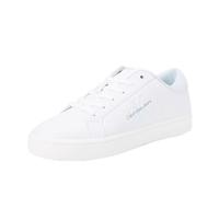 Calvin Klein Jeans Donna Sneakers con Suola Preformata Classic Cupsole Low Lace Up Leather Scarpe, Bianco (Bright White/Plein Air), 41