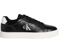 Calvin Klein Classic Cupsole Mono Lth Ym0ym01369 - Scarpe Basse da Uomo, Nero Nero Bianco Brillante, 46 EU