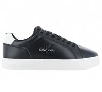 Calvin Klein Uomo Sneakers con Suola Preformata Classic Mono in Pelle, Nero (Black/Bright White), 45