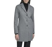Calvin Klein Classic Faux Wool Overcoat - Long Button Front Winter Jacket Cappotto da pisello Donna (Pacco da 1)