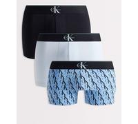 Calvin Klein - Confezione da 3 boxer in cotone nero/grigio con motivo del logo-Multicolore 48
