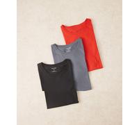 Calvin Klein - Confezione da 3 T-shirt a maniche corte color nero/grigio/rosso-Multicolore 50