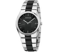 CALVIN KLEIN CONTRAST K9E211B1 Orologio Uomo Nero Acciaio Silicone