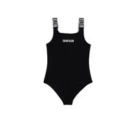 Calvin Klein Costume da Bagno da Bambina con Scollo, Nero (Pvh Nero), 10-12 Anni