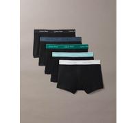 Calvin Klein - Cotton Classics - Confezione da 5 paia di boxer aderenti neri con fascia in vita blu, verde e grigia-Multicolore 52