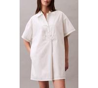 Calvin Klein Cotton Twill Mini Shirt Dress Blanc De Blanc Taglia: M | Abiti in T-Shirt Outlet | Donna |