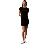 Calvin Klein Donna Abito a T-Shirt Mini con Scollo Rotondo, Nero (Black), M