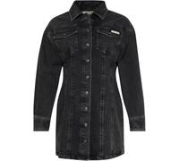Calvin Klein Donna Abito in Jeans Mini Essential Maniche Lunghe, Nero (CK Essential Black), L