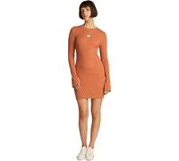 Calvin Klein Donna Abito Woven Label Rib Short Dress Maniche Lunghe, Arancione (Aragon), S