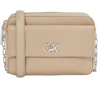 Calvin Klein Donna Borsa a Tracolla Pocket Camera Bag con Tracolla a Catenella, Grigio (Crockery), Taglia Unica