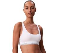 Calvin Klein Donna Bralette Lightly Lined con Fascia con Logo, Bianco (White), L