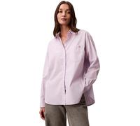 Calvin Klein Donna Camicia Cotton Poplin Relaxed in Cotone, Viola (Island Lilac), XL