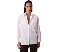 Calvin Klein Donna Camicia Poplin Relaxed Oversize, Bianco (Brilliant White), 3XS