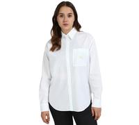 Calvin Klein Donna Camicia Woven Label Relaxed Fit, Bianco (Bright White), S