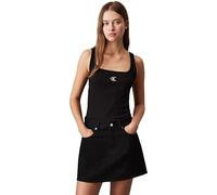 Calvin Klein Donna Canotta CK Rib Scollo Rotondo, Nero (CK Black), M