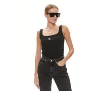 Calvin Klein Jeans - Top senza maniche nero a coste XS