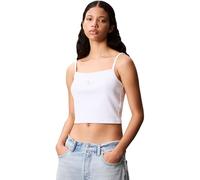 Calvin Klein Jeans - Canottiera bianca a coste con etichetta cucita-Bianco S