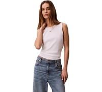 Calvin Klein Donna Canotta Woven Label Cut-out sul Retro, Bianco (Bright White), XL